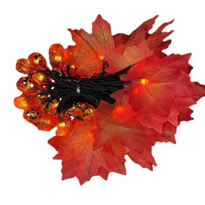 China Residential 5M 20 LED Maple Leaves Pumpkin Night Solar Powered String Lights for Ghost Festival Halloween Easter Festival Decor for sale