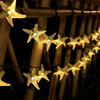 China Garden 5 Meters 20 LED Garden Outdoor Waterproof Starfish String Fairy Christmas Lights for Holiday Xmas Party Festival Decorations for sale