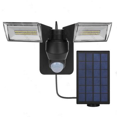 China PIR Solar Powered Motion Sensor LED Wall Mounted Lights Outdoor Wide Angle Super Bright Waterproof IP65 Garden Garden Double Heads for sale