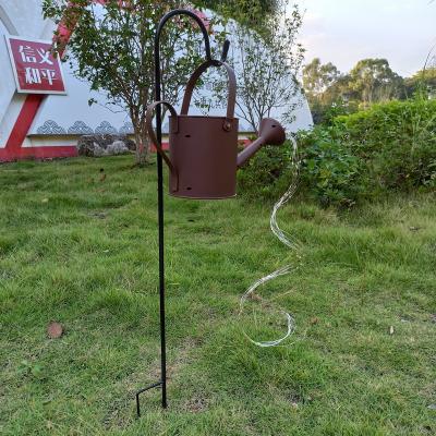 China New Arrival Modern Outdoor Kettle Lighting Fixtures Copper Wire String Garden LED Plastic Lawn Lights With Fashion Running Water Shower Popular Design for sale