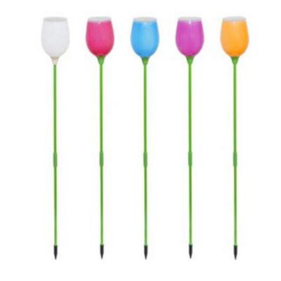 China Solar Rechargeable Tulip Flowers Goblet Design LED Garden Lights Outdoor Colorful Lawn Lamp For Yard Lighting Decoration for sale