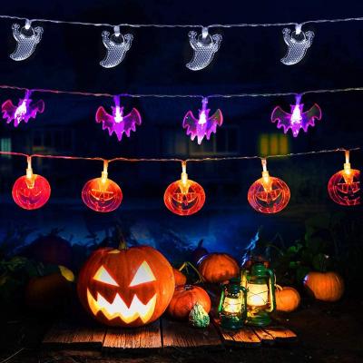 China Fashion 3pcs/Pack Halloween String Lights 3M 20LED 3D Decoration Battery Operated Pumpkin Bat Ghost Spider Lights for sale