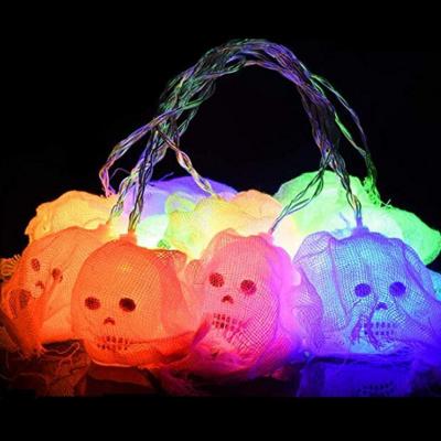 China Fashion 3M 20LED Wire Skull White LED String Lights Horror Battery Operated Atmosphere LED Festival Halloween Night Ornament Lights for sale