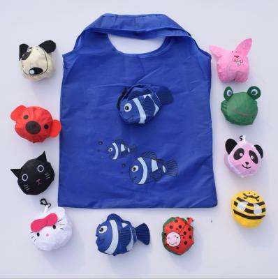 China Wholesale High Quality Cute Animal Shape Polyester Various Shape Folding Shopping Bag Fashion Folding Shopping Bag for sale