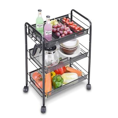 China New Contemporary Design 4 Layer 3 Tier Shelves Rolling Cart Strong Utility Storage For Wholesales for sale