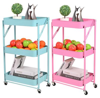 China Sustainable Multi-Function Storage Trolley Service Cart With Mesh Basket Handle for sale