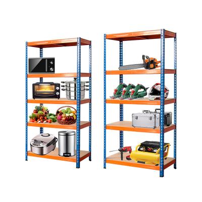 China Heavy Duty Corrosion Protection Boltless 5 Tier Shelf Rack Metal Storage Warehouse Shelving Unit for sale