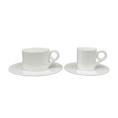 China NS CLASSIC style Coffee and Tea Saucer Set Luxury Fine Bone China Red Ceramic European White Embossed Cup for sale