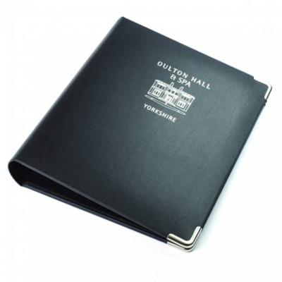 China OEM ODM Accept Best Price Custom File Holder Case Hotel Guest Leather Folder With 4 Ring Binder for sale