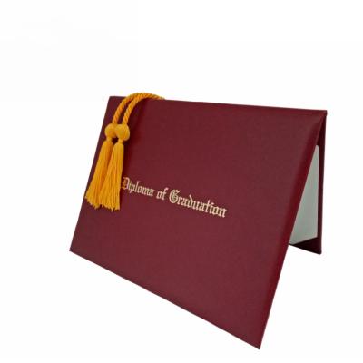 China ODM accept best price graduation certificate leather a4 diploma holder with string for sale