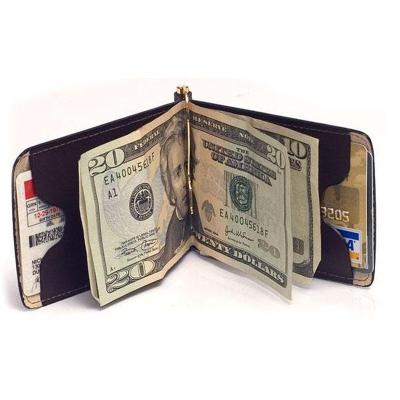 China Cheap Wholesale Fresh Cool Money Clips RFID Credit Card ID Money Clip Leather Wallet for sale