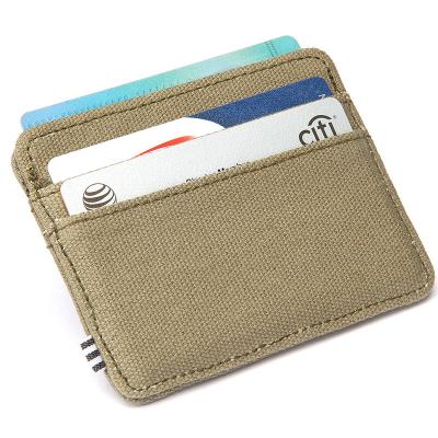 China Custom Popular Slim Convenient Canvas Card Holder for sale