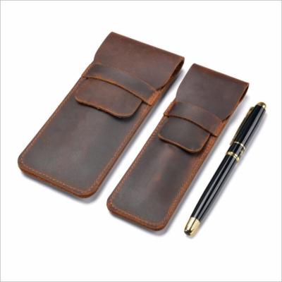 China Custom High Quality Handmade Multi Function Strap Leather Pen Holder for sale