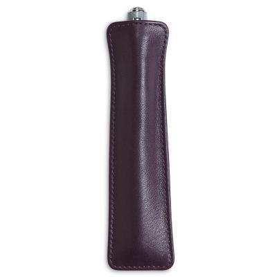 China Good Quality Gift Leather Pen Holder Purple Single Nib Sleeve With Custom Logo for sale