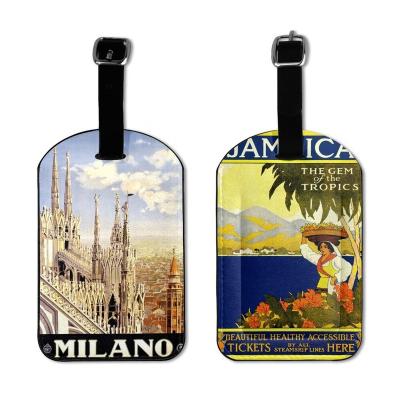 China Custom Luggage/Bag Printing Travel Bag Tag Sublimation Leather Luggage Tag for sale