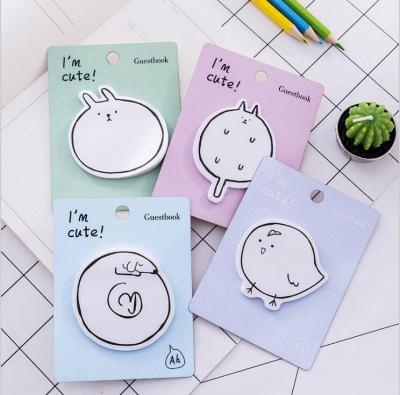 China Self-adhesive Cute Animal Shape Notepad Cartoon Note Paper Sticky Memo Pad Stationery for sale