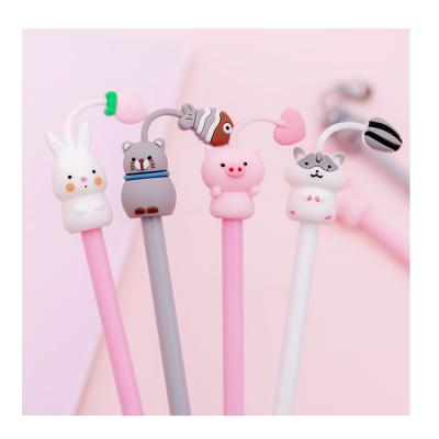 China Normal Creative Cute Cartoon Pens Girl Kawaii Animal Gel Pens Black Pens For School Office Supplies for sale