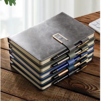 China Custom A5 PU Writing Leather Notebook Loose Leaf Simple Creative Notebook Stationery for sale