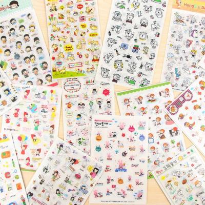 China Flower Decorative Animal Cartoon Sticker 18 Options Decorative Sticker PVC PVC Sticker For Diary Scrapbook Planner for sale