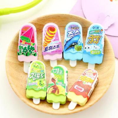 China Ice-Lollipop Promotional Creative Erasers Durable Pencil Eraser For Kids Korea Stationery for sale