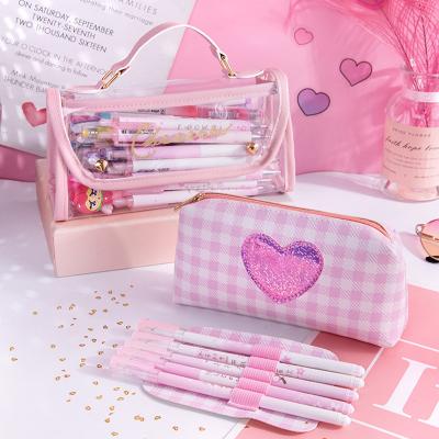 China Schools & Office Custom Cute Girl Pen Bag Sets School Students Pen Bag Pencil Case Cosmetic Stationery Box for sale