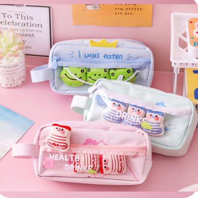 China Schools & Offices Cute Frog Pen Bag Pencil Case PVC Pocket Pen Storage Bag Stationery for sale