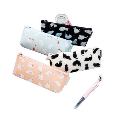 China Top Adorable Cat Student Pencil Case Creative Pen Bag Stationery Zipper Pen Holder for sale