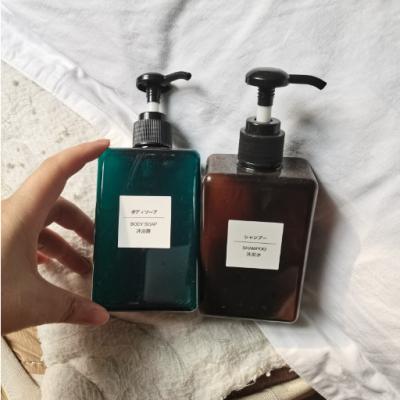 China Nordic Style Plastic Square Liquid Soap Shampoo Shower Gel Hand Sanitizer Pump Bottle 100ml 150ml 200ML 250ml 280ml 450ml 650ml Skin Care Personal Packaging for sale