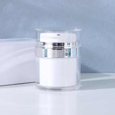 China 1/2oz 15ml 30ml 50ml 100ml Cosmetic Round Shape Empty Acrylic Eye Lotion Pump Bottle Airless Cream Jar For Cosmetic Containers Packaging for sale