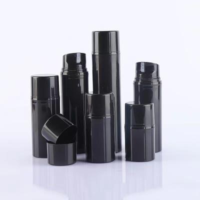 China Personal skin care packaging in factory wholesale 30ml 50ml 80ml 100ml 120ml 150ml stock black airless cream bottles pp pump lotion bottle for sale