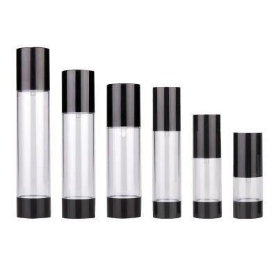 China 15ml 30ml 50ml 80ml 100ml 120ml Empty Plastic Cosmetic Lotion Black White Airless Bottle for sale