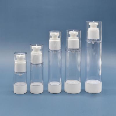 China Cosmetic AS Clear Airless Cosmetic Bottle 15ml 30ML 50ml 80ml 100ml 120ml With Pump Airless Bottle For Lotion Cream Essence for sale