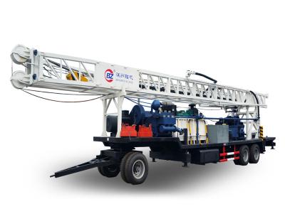 China Farms 600m diesel engine trailer mounted water drilling machine for sale