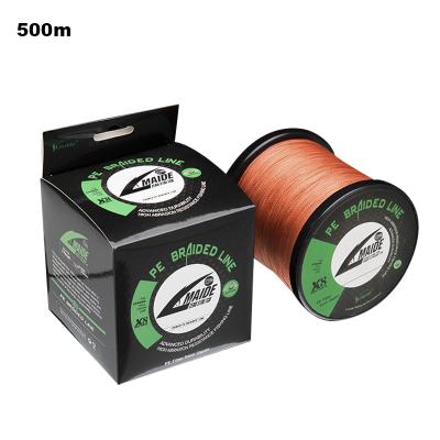 China Wholesale High Tensile Color 500m High Quality Orange PE Braided Fishing Lines for sale