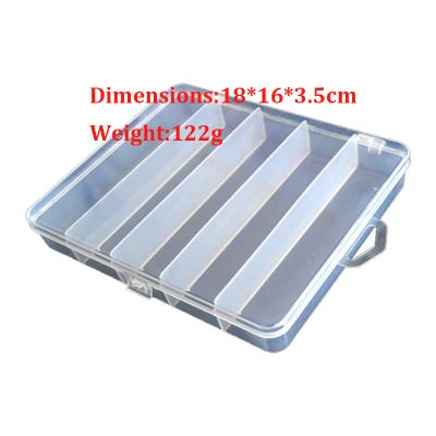 China 5 Compartment Durable Clear Plastic Lure Box Storage Organizer Lidded Fishing Tackle Boxes 18*16*3.5cm for sale