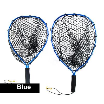 China New Lightweight Aluminum Frame Fly Fish Landing Rubber Net 1-2cm for sale