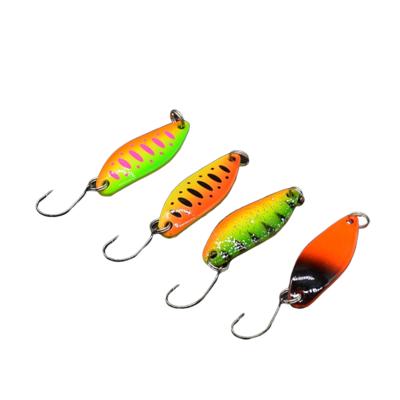 China Hot Selling Durable 12 Piece Spoon Metal Trout Hard Flakes Casting Fishing Lure Set for sale