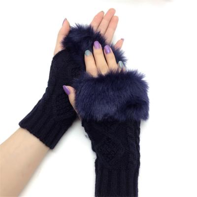 China The other student's writing autumn and winter keep warm women's fashion half finger short finger gloves for sale