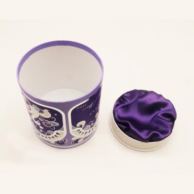 China Custom Handmade Eco-Friendly Brocade Box Paperboard Materials Cylinder Recycled Paper Packaging Gift Box For Cookies for sale