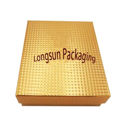 China Recycled Materials Anti-scratch Lamination Handmade Packaging Box Exquisite Simple Hot-stamping Christmas Gift Box for sale