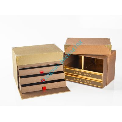 China Factory Wholesale Recycled Materials Customize Hand Made Art Paper Jewelri Gift Box Packaging With Window for sale