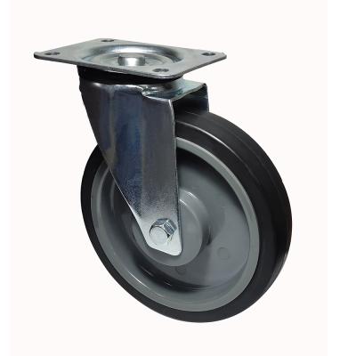 China C13 Rigid Rubber Wheels Gray TPR Rigid Casters With Iron Backing Light Casters for sale