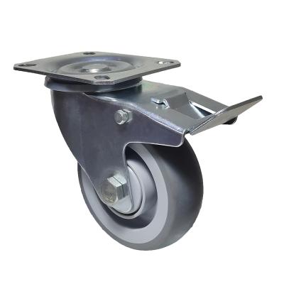 China Other Industrial Caster With TPR And PP Material Small Switch Flexible Caster 3 Inch TPR Corrosion Resistant Wheel With A Brake for sale