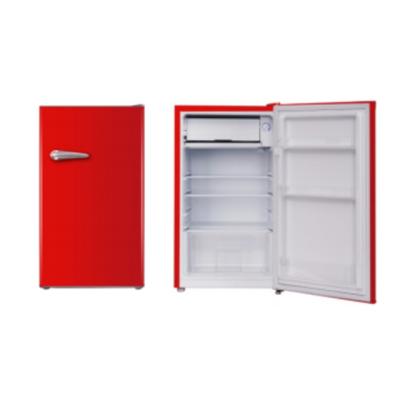 China COMPRESSOR MSR92-RE Retro Fridge Small Family Single Door Small Refrigerator Red Colored Vertical Fridge for sale