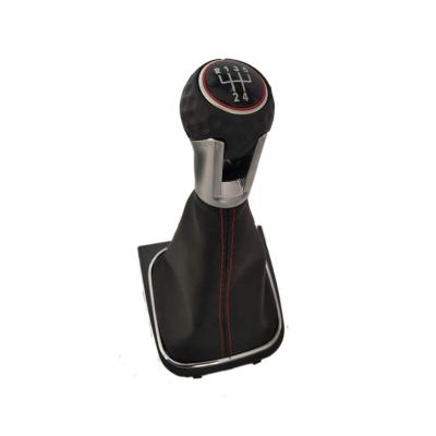 China High Quality ABS and YUCHEN Car Shift Gear Knob Cover Leather View For VW Golf V 5 Golf 6 Car Styling Accessories for sale