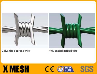 중국 Green PVC Coated Barb Wire 1.5cm Barb Length Standard Twist Type 1200MPa Tensile 판매용