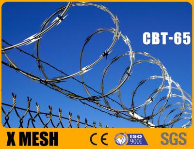 Cina CBT 65 Type Concertina Wire With SUS 304 Material 0.5mm Thickness For Security Fence in vendita