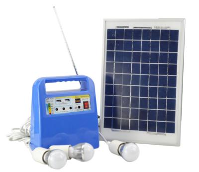 China Home Lighting 10W Solar System Kit 12Ah Battery 3W LED Home Mini Solar Lighting System for sale