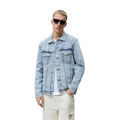 China Futton Breathable Advance Pockets Flap Chest Long Sleeves Breathable Jacket Mens Jeans Denim for sale