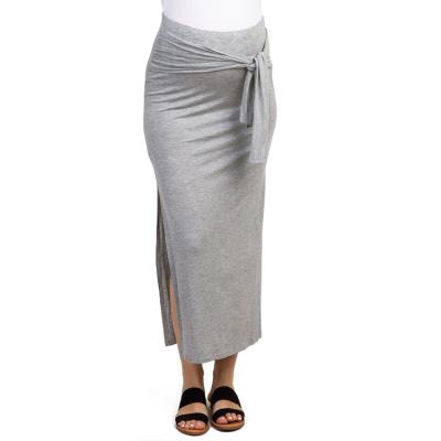 China Anti-Allergy Anti-Allergy Tie Waist Maxi Maternity Skirt for sale